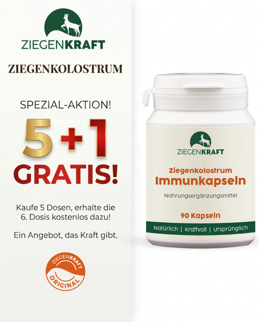 Ziegenkolostrum-Immunkapseln 90 Kapseln 6er Vorteilspaket (5+1 gratis)